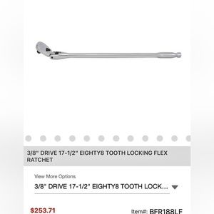 MATCO TOOLS 3/8" DRIVE TOOTH LOCKING FLEX RATCHET